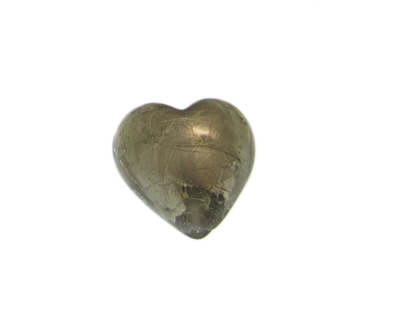 (image for) 28mm Silver Foil Heart Lampwork Glass Bead, 2 beads - Click Image to Close