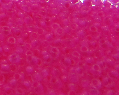 11/0 Neon Pink Transparent Glass Seed Beads, 1oz. bag