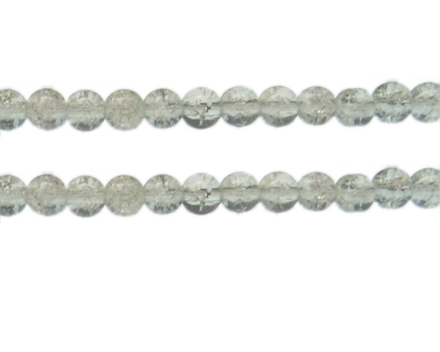 8mm Ice Crackle Glass Bead, approx. 55 beads