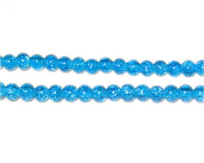4mm Light Turquoise Crackle Glass Bead, approx. 105 beads