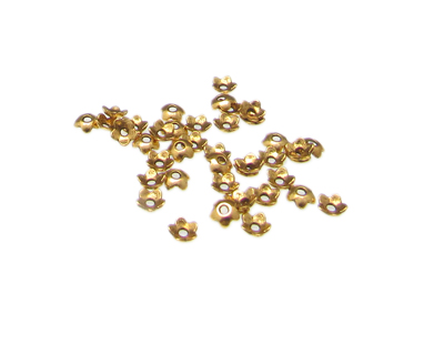 6mm Metal Gold Bead Cap, approx. 45 caps