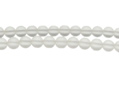 (image for) 8mm White Semi-Matte Glass Bead, approx. 32 beads - Click Image to Close