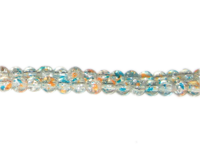 (image for) 6mm Summer Floral Crackle Season Glass Bead, approx. 73 beads