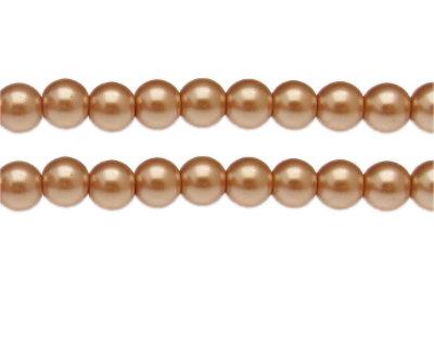 10mm Soft Gold Glass Pearl Bead, approx. 22 beads