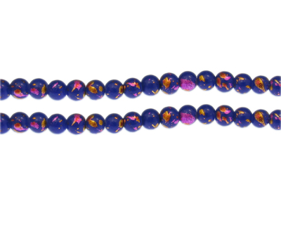 6mm Fireworks Abstract Glass Bead, approx. 48 beads