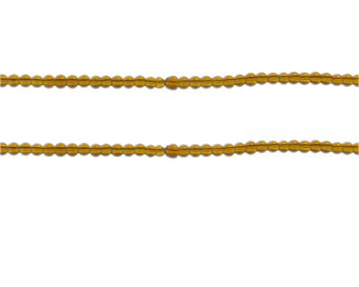 2mm Brown Pressed Glass Bead, 11" string