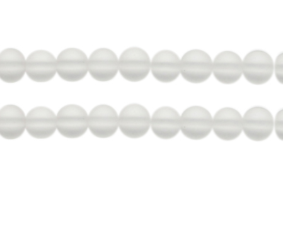 10mm White Semi-Matte Glass Bead, approx. 17 beads