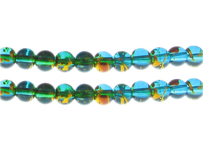 (image for) 8mm Dawn Ocean Abstract Glass Bead, 35 beads