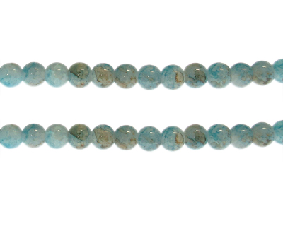 (image for) 8mm Blue/Gray Duo-Style Glass Bead, approx. 38 beads - Click Image to Close