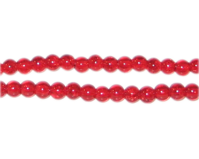 (image for) 4mm Light Red Crackle Glass Bead, approx. 105 beads