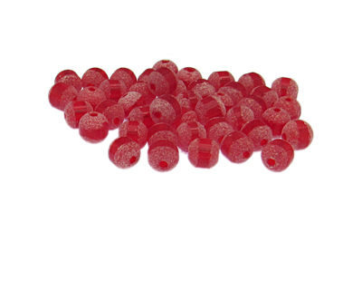 (image for) Approx. 1oz. x 6mm Red Druzy-Style Glass Bead