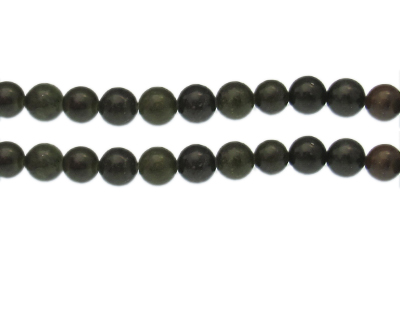 8mm Dark Green Gemstone Bead, approx. 23 beads