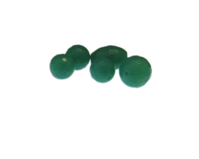 10 - 14mm Green Faceted Gemstone Bead, 5 beads