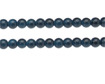 8mm Petrol Jade-Style Glass Bead, approx. 54 beads