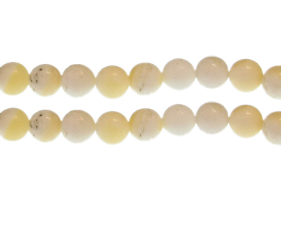 12mm Pale Yellow/White Gemstone Bead, approx. 15 beads