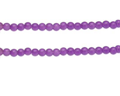 6mm Purple Jade-Style Glass Bead, approx. 76 beads