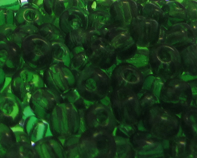 6/0 Dark Green Transparent Glass Seed Bead, 1oz. Bag