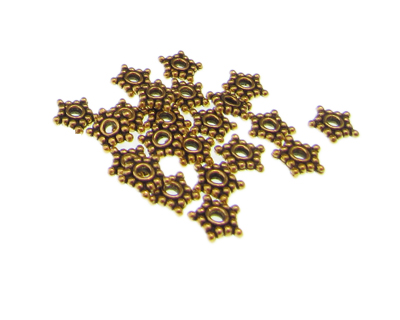 (image for) 6mm Gold Metal Spacer Bead, approx. 35 beads