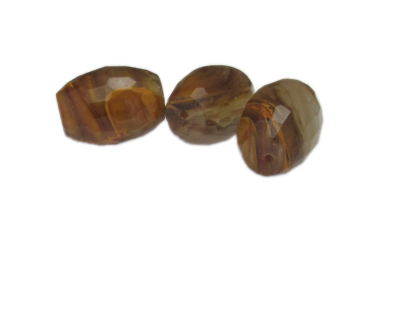 20 x 14mm Tiger's Eye Gemstone Bead, 3 beads