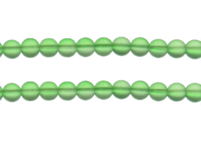 8mm Green Sea/Beach-Style Glass Bead, approx. 31 beads