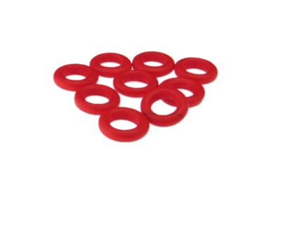 16mm Red Dyed Coconut Ring, 15 rings