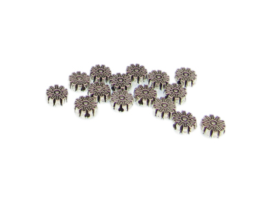 (image for) 6mm Silver Flower Metal Spacer Bead, approx15 beads