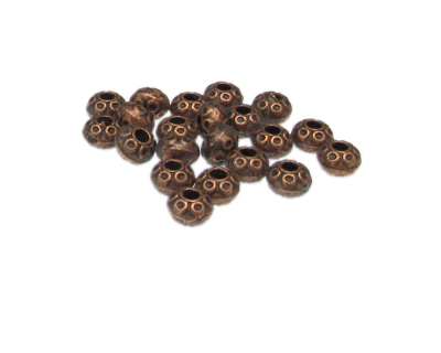6 x 4mm Copper Metal Spacer Bead, 20 beads