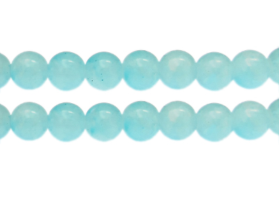 12mm Light Blue Gemstone-Style Glass Bead, approx. 13 beads