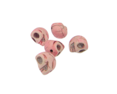 14mm Pink Dyed Turquoise Skull Bead, 5 beads 14mm Pink Dyed Turquoise Skull Bead, 5 beads