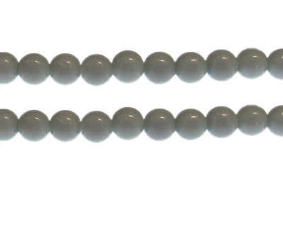 10mm Silver Solid Color Glass Bead, approx. 20 beads