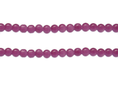 6mm Violet Jade-Style Glass Bead, approx. 73 beads