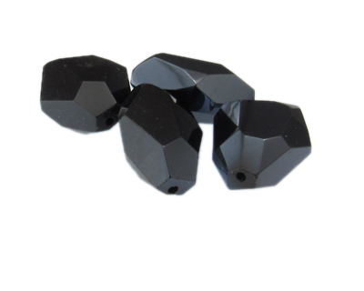 (image for) 24 x 20mm Charcoal Electroplated Glass Polygon Bead, 4 beads