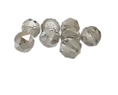 12mm Silver Faceted Glass Bead, 8 beads