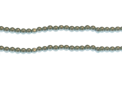 4mm Soft Teal Glass Pearl Bead, approx. 104 beads