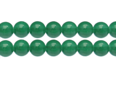 12mm Jade Green Jade-Style Glass Bead, approx. 17 beads
