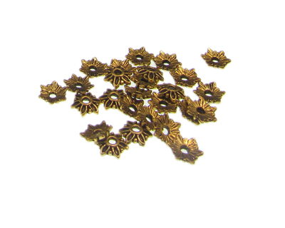 (image for) 6mm Gold Metal Bead Cap, approx. 25 caps - Click Image to Close