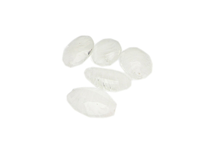 20 x 16mm Inner White Lampwork Glass Bead, 5 beads