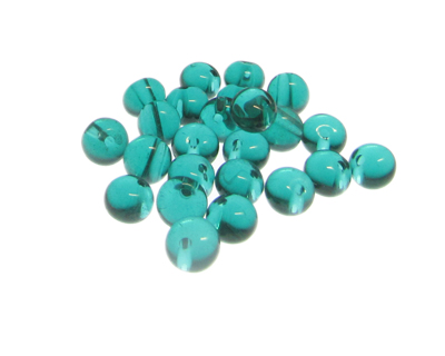 (image for) Approx. 1oz. x 8mm Aqua Pebble Glass Beads, top drill - Click Image to Close