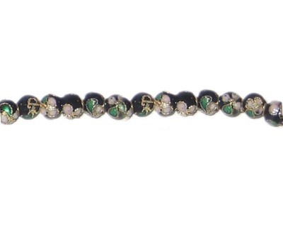 (image for) 4mm Black Round Cloisonne Bead, 10 beads
