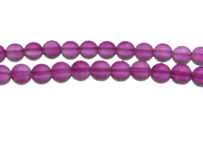 8mm Plum Semi-Matte Glass Bead, approx. 32 beads