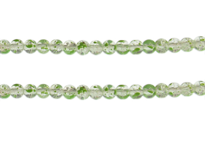 6mm Greenbrier Crackle Spray Glass Bead, approx. 70 beads