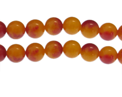 12mm Yellow/Red Gemstone Bead, approx. 15 beads
