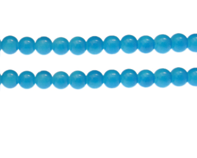 8mm Turquoise Gemstone-Style Glass Bead, approx. 37 beads