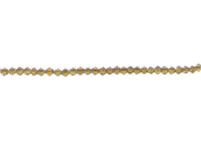 (image for) 3mm Golden Brown Faceted Bi-cone Glass Bead, 2 x 12" strings