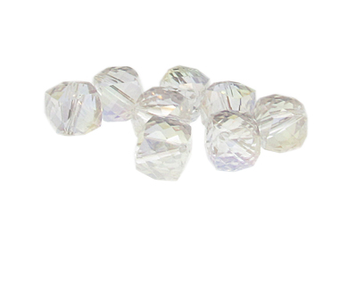 12mm Crystal Faceted Twisted Cube Glass Bead, 8 beads