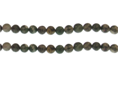 6mm Khaki/Green Gemstone Bead, approx. 30 beads
