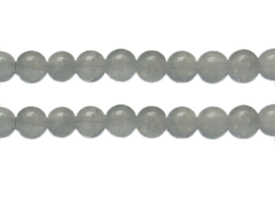 (image for) 10mm Silver Gemstone-Style Glass Bead, approx. 17 beads