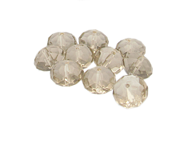 12 x 8mm Champagne Faceted Glass Rondelle Bead, 10 beads