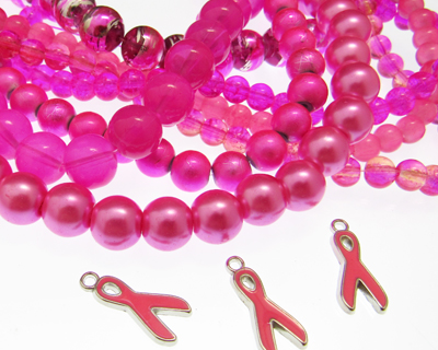 (image for) Cancer Awareness Bundle: 7 Strings, Metal Charms + Findings