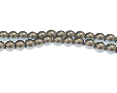 8mm Platinum Glass Pearl Bead, approx. 56 beads